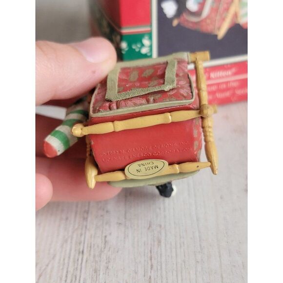 Enesco Knittin' kitten 1992 ornament Xmas cat pet crochet - Picture 7 of 7